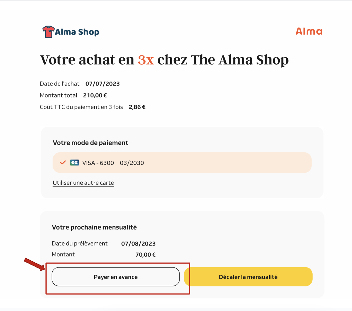 Est il possible de payer mes prochaines mensualit s en avance Alma